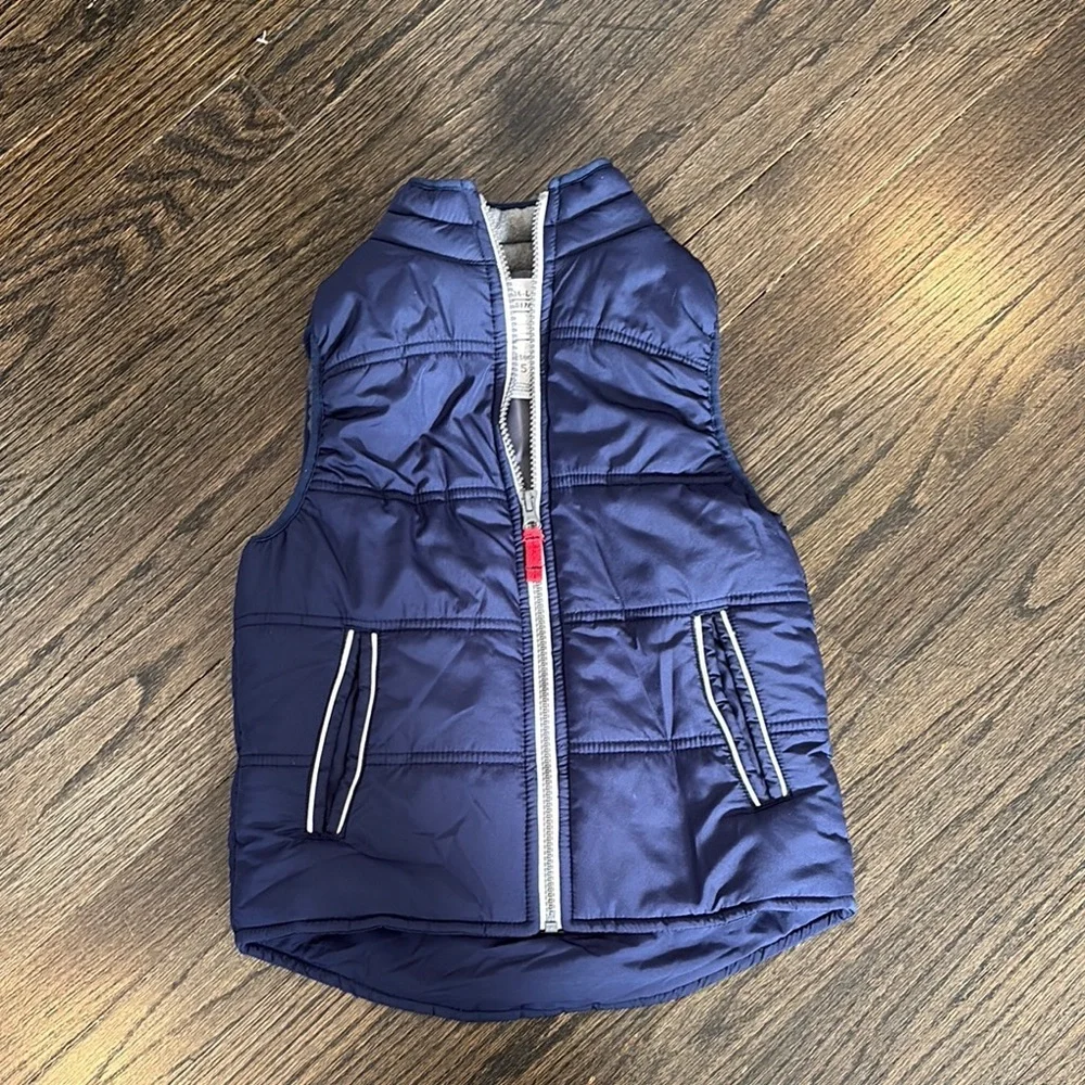 Kids Navy Puffer Vest with Zipper (size 5)